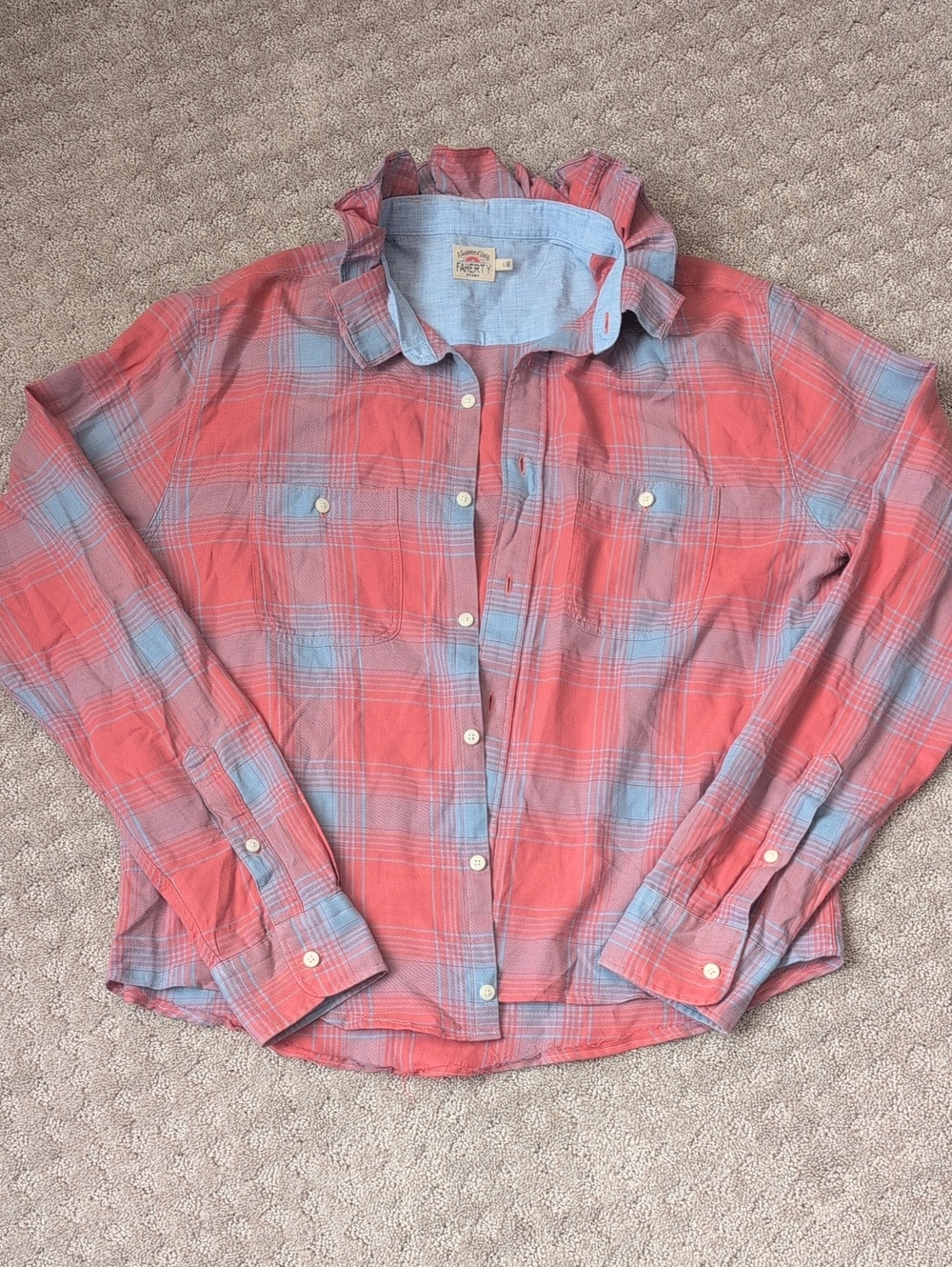 Faherty Long Sleeve Button Down Beach Twill Shirt Topanga Plaid Colorway